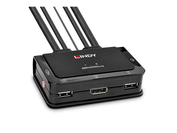 LINDY LINDY 2 Port DisplayPort 1.2, USB 2.0 KVM Switch mit Audio