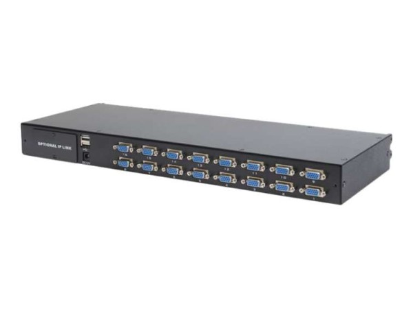 DIGITUS Modulare Konsole mit 48,3cm 19Zoll TFT 16 Port KVM Touchpad deutsch DS-72211-3GE