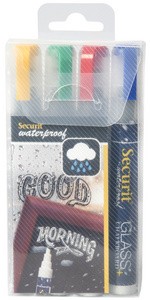 Securit Kreidemarker WATERPROOF MEDIUM, 4er Etui, weiß