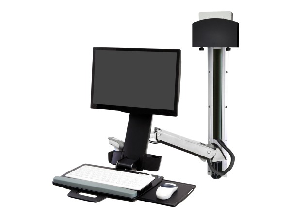ERGOTRON StyleView Sit-Stand Combo System with Small Black CPU Holder up to 45-273-026
