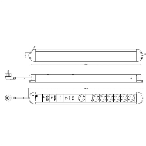 BACHMANN BACHMANN Steckdosenleiste Primo 6+1xSchuKo-Dosen