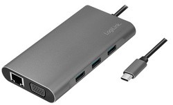 LogiLink USB 3.2 Multifunktionshub, 10-Port, USB-C, silber