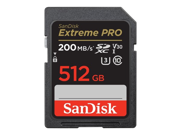SANDISK Extreme Pro 512 GB SDXC Speicherkarte 2022 (bis 200 MB/s, Cl10, U3, SDSDXXD-512G-GN4IN