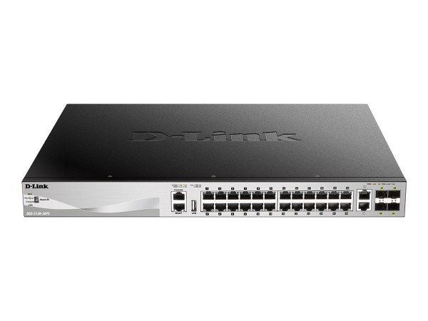 D-LINK D-LINK 30-Port Layer 3 PoE Gigabit Stack Switch D-Link Layer 3 Switch, 24x 10/100/1000Mbit/s Etherne