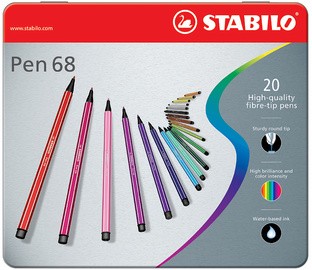 STABILO Fasermaler Pen 68, 50er Metall-Etui
