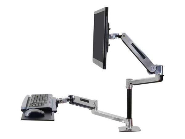 ERGOTRON WorkFit®-LX Single Steh-Sitz Arbeitsplatz in Aluminium 45-405-026