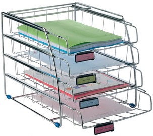 ALBA Briefablage "COR4F", aus Drahtmetall, DIN A4, 4 Ablagen