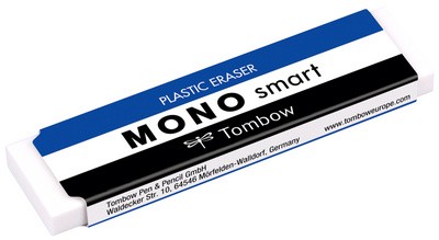 Tombow Kunststoff-Radierer "MONO smart", weiß, extra schmal