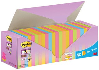 Post-it Haftnotizen Super Sticky Z-Notes, 76 x 76 mm, 20+4