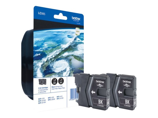 BROTHER LC985 Twin Pack 2er Pack Schwarz Tintenpatrone LC985BKBP2DR