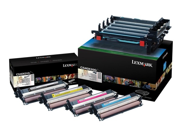 LEXMARK 4er Pack Schwarz, Farbe (Cyan, Magenta, Gelb) Druckerbildeinheit LC 0C540X74G
