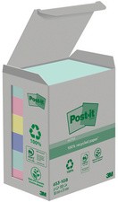 Post-it Haftnotizen Recycling, 76 x 76 mm, 4-farbig