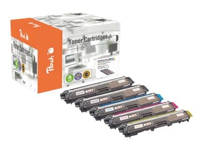 PEACH PEACH Combi Pack PLUS 5er Pack Schwarz, Gelb, Cyan, Magenta wiederaufbereitet Tintenpatrone