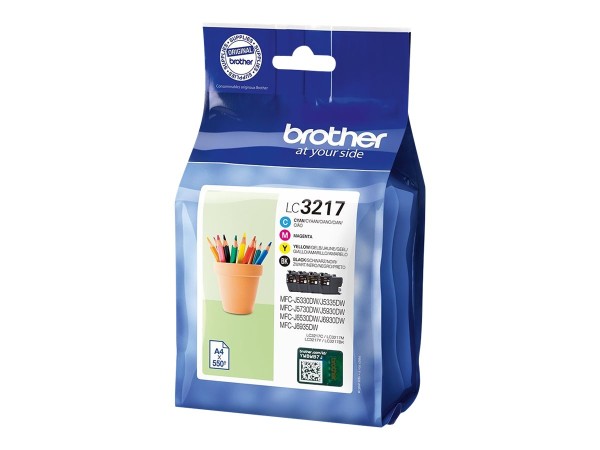 BROTHER LC3217 Value Pack 4er Pack Schwarz, Gelb, Cyan, Magenta Tintenpatro LC3217VALDR