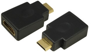 LogiLink Mini Adapter, HDMI Kupplung - HDMI Stecker, 19 Pol