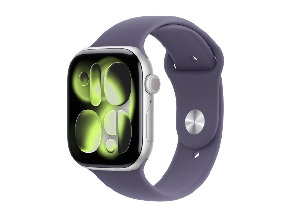 APPLE Watch S11 Aluminium Cellular 46mm Silber (Sportarmband nebelviolett) MFCR4ZR/A