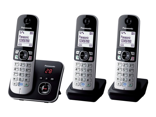 PANASONIC Panasonic KX-TG6823GB schwarz Trio mit AB