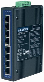 ADVANTECH Unmanaged Industrial Ethernet Switch, 8 Port