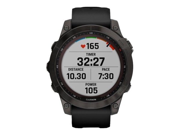 GARMIN GARMIN fenix 7 Sapphire Solar Black Titanium with Black Band