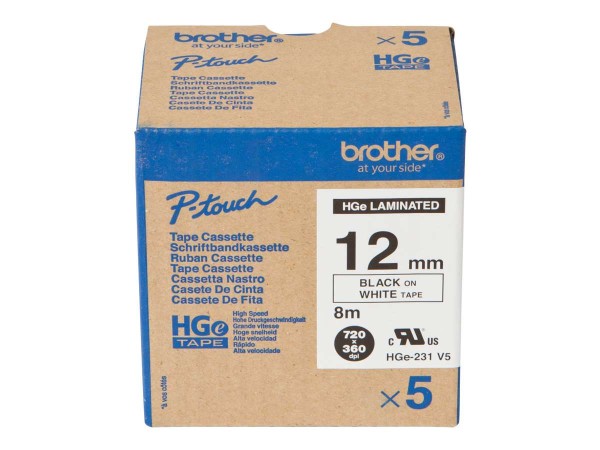 BROTHER HG-Multipack HGE231V5 / 5x Packung / wei HGE231V5