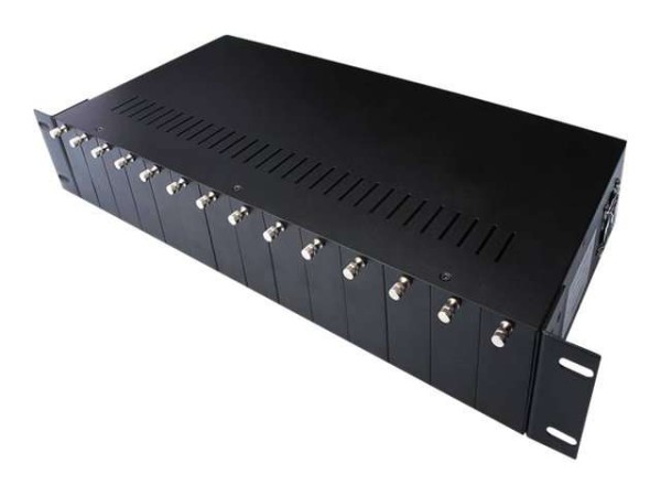 DIGITUS Medienkonverter Chassis 14 Slot 2HE Dual Netzteile redundant DN-82000
