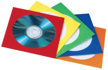 hama CD-/DVD-Papiertasche, für 1 CD/DVD, farbig sortiert