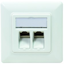 LogiLink Anschlussdose, Kat.6A, 2 x RJ45, weiß