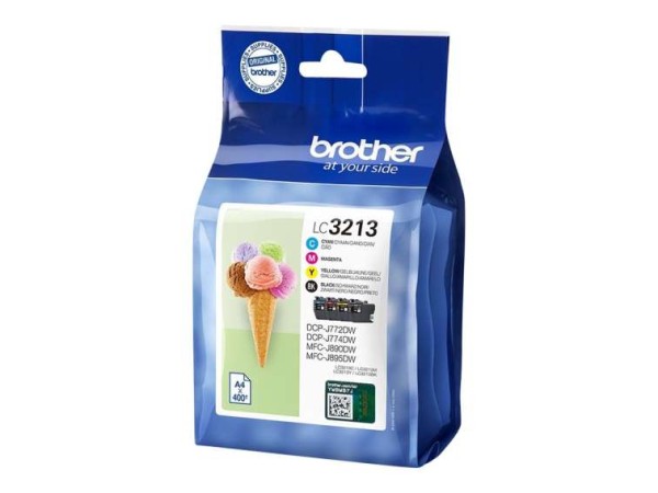 BROTHER LC3213 4er Pack Schwarz, Gelb, Cyan, Magenta Tintenpatrone LC3213VALDR