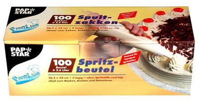 PAPSTAR LDPE-Spritzbeutel, transparent, 2,6 l, 100er Pack