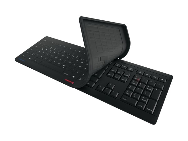 CHERRY CHERRY TAS STREAM PROTECT KEYBOARD Corded BE-Layout schwarz