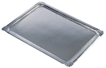 STARPAK Servierplatte, eckig, 455 x 340 mm, silber