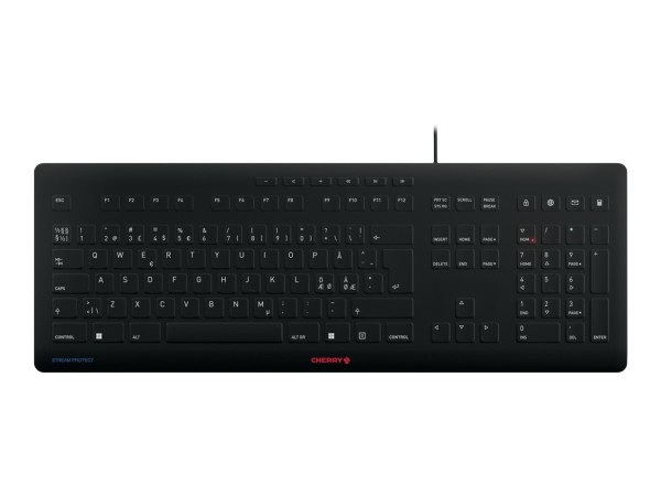 CHERRY CHERRY TAS STREAM PROTECT KEYBOARD Corded PN-Layout schwarz