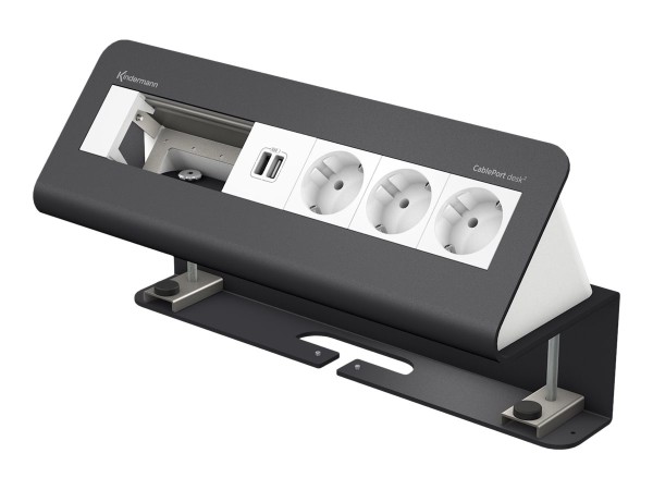 KINDERMANN KINDERMANN CablePort desk² 6-fold - Steckdosengehäuse - Oberfläche montierbar - Spannungsversorgung