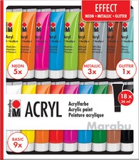 Marabu Acrylfarben-Set "EFFECT", 18 x 36 ml