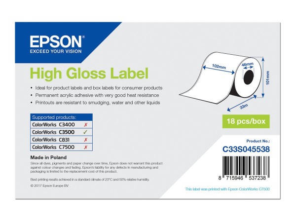 EPSON EPSON Etiketten 1 Rolle(n)