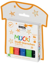 KREUL Stoff-Sternchen Stoffmalstift "MUCKI", 5er-Set