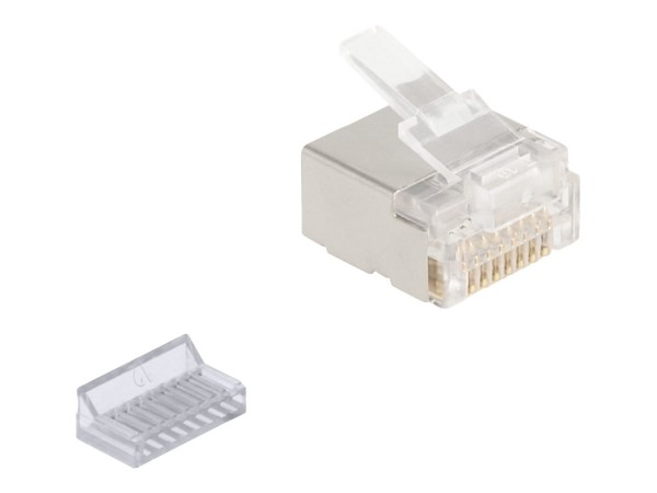 DELOCK RJ45 Modularer Stecker Cat.6A für Slim und Flachbandkabel 100er Set 67019