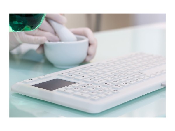 GETT GETT InduProof Advanced TOUCH USB Silikon IP68 Tastatur DIN EN 60601 Touchpad grau 104 Tasten (CH)