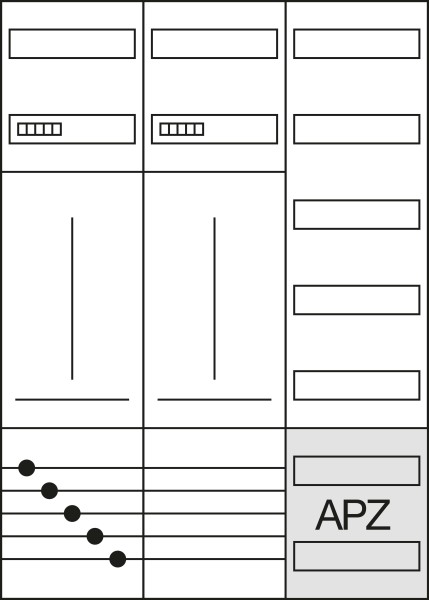 HAGER HAGER Komplettschrank 2ZP/ ZB333U25N VF-5rh/APZ2 universZ 1100x800x205 3-fel
