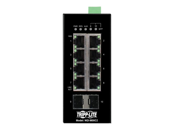EATON TRIPPLITE 8-Port Managed Industrial Gigabit Ethernet Switch - 10/100/ NGI-M08C2