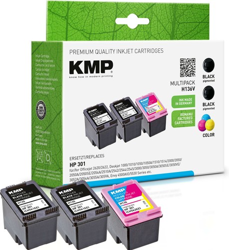 KMP KMP Tintenpatrone ersetzt HP 301 (CH561EE, CH562EE)