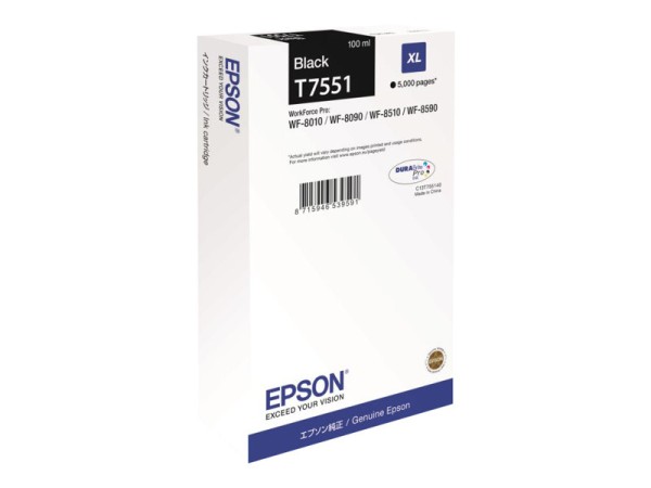 EPSON T7551 Größe XL Schwarz Tintenpatrone C13T755140