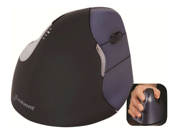 BAKKERELKHUIZEN Evoluent VerticalMouse 4 Wireless, für Rechtshänder, USB, a BNEEVR4W