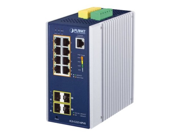 PLANET TECHNOLOGY PLANET TECHNOLOGY PLANET Industrial L2+ 8-Port 10/100/1000T 802.3at PoE +