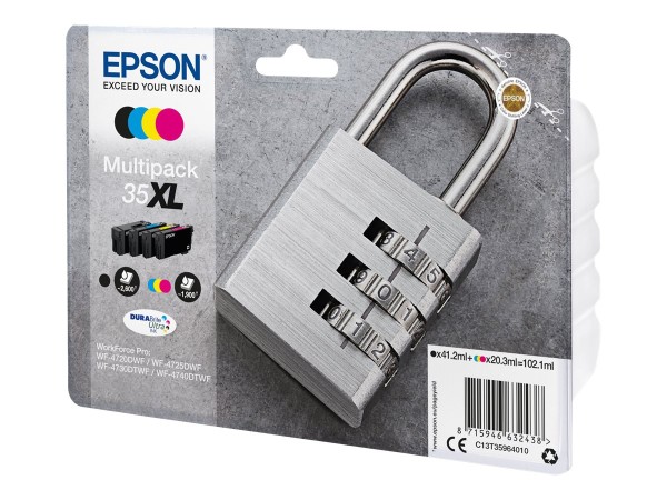 EPSON 35XL Multipack 4er Pack XL Schwarz, Gelb, Cyan, Magenta Tintenpatrone C13T35964020