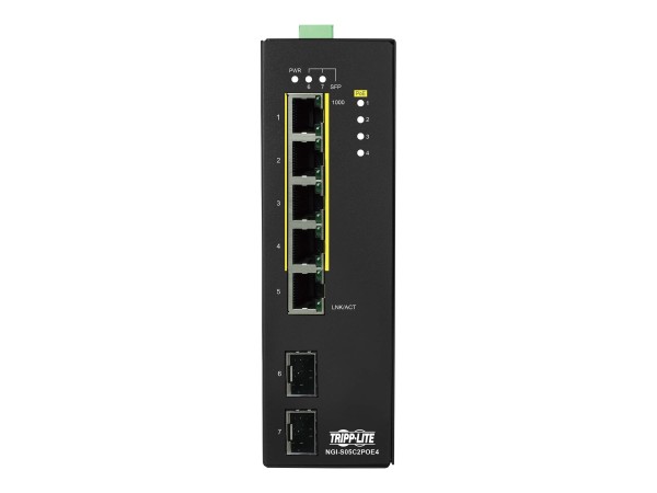 EATON TRIPPLITE 5-Port Lite Managed Industrial Gigabit Ethernet Switch - 10 NGI-S05C2POE4