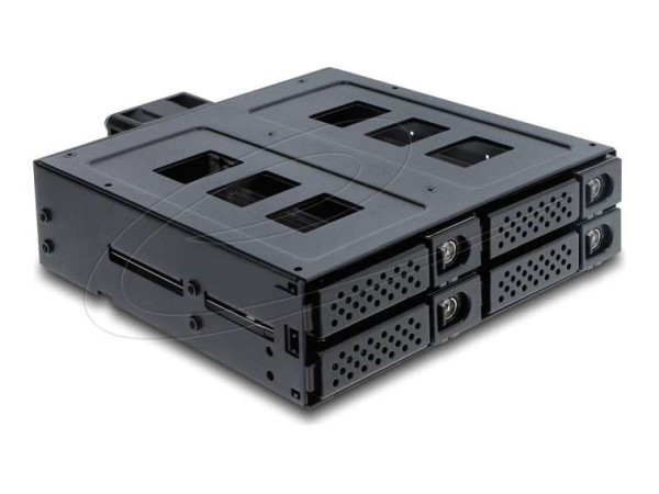DELOCK 13,34cm 5,25Zoll Wechselrahmen für 4 x 6,35cm 2,5Zoll SATA oder SAS 47141