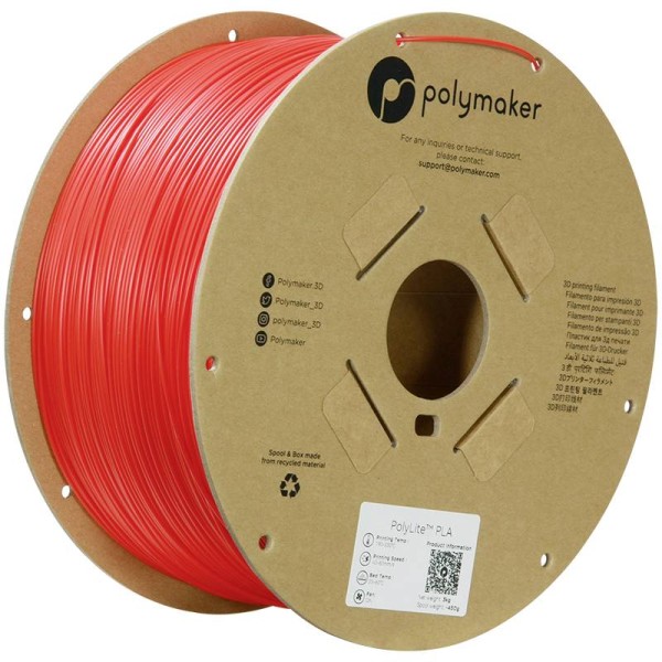 POLYMAKER POLYMAKER PA02066 Filament PLA hohe Steifigkeit, hohe Zugfestigkeit 1.75 mm 3000 g Rot PolyLite