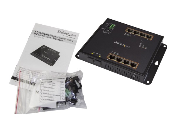 STARTECH.COM 8 Port PoE+ Gigabit Ethernet Switch plus 2 SFP Ports - Industr IES101GP2SFW