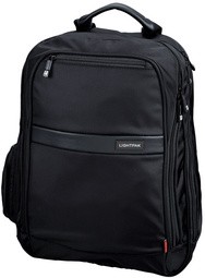 LiGHTPAK Notebook-Rucksack "ECHO", aus Nylon, schwarz